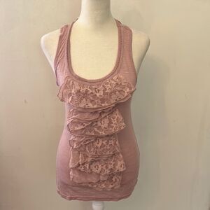 Romeo & Juliet Couture dusty rose lace tank top Size S New